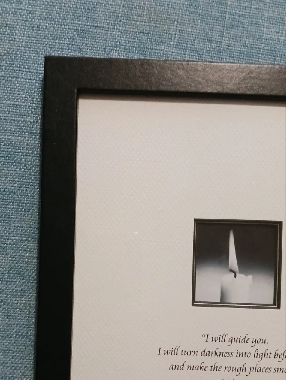Source Unknown Black Framed Inspirational Candle Print